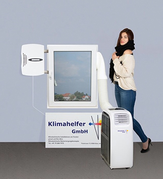 Klimagerät und Lüftungsgerät an einem Fenster