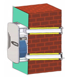Klimaeinbau Wandeinbau zwei Roehren 231