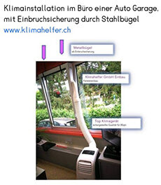 Facebook am Fenster mit Metallbügel