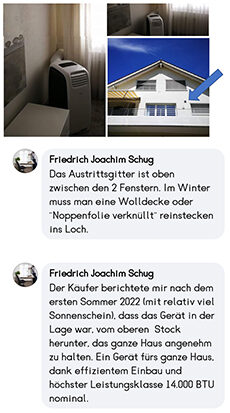 Loch für Mobiles Klimagerät Kommentare