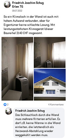 Loch in der Wand Mobiles Klimagerät